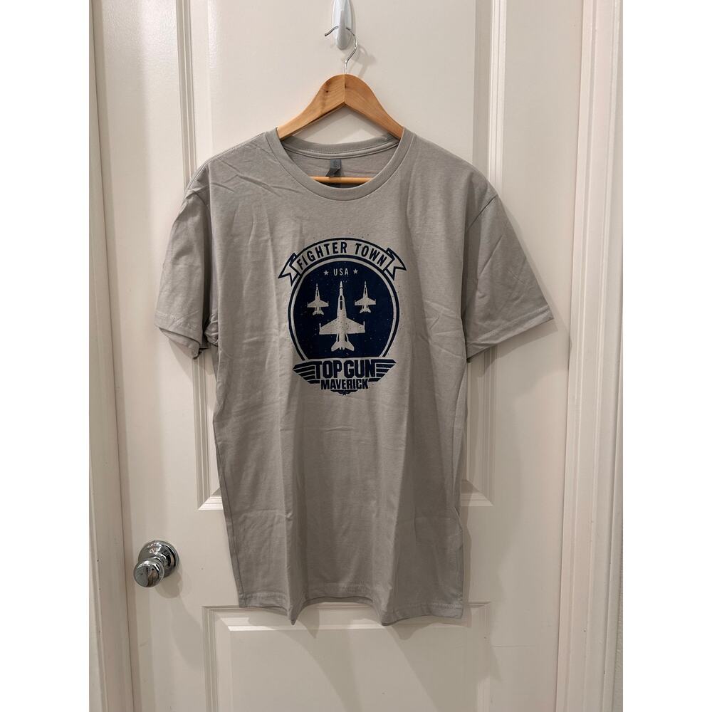 Next Level Apparel Gray Top Gun Maverick Fighter Town USA T-Shirt Size Large